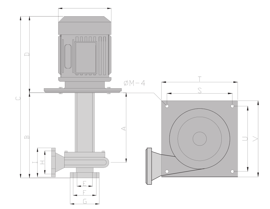 不銹鋼泵外觀尺寸圖 不銹鋼泵外觀尺寸圖
